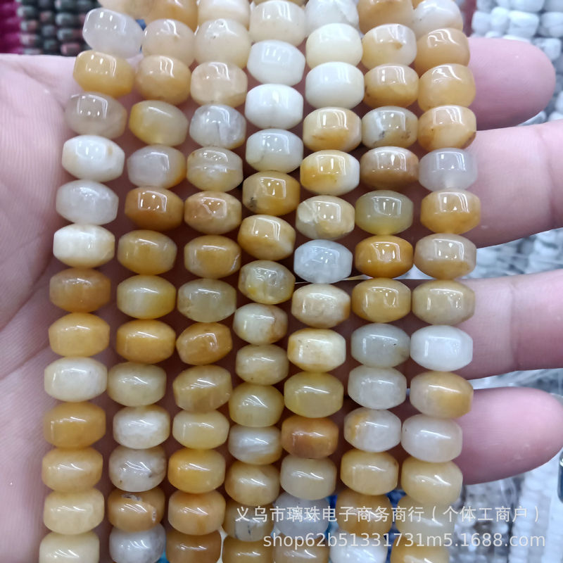7x9mm天然石水晶玛瑙车轮珠散珠DIY手链项链饰品配件半成品串珠批|undefined