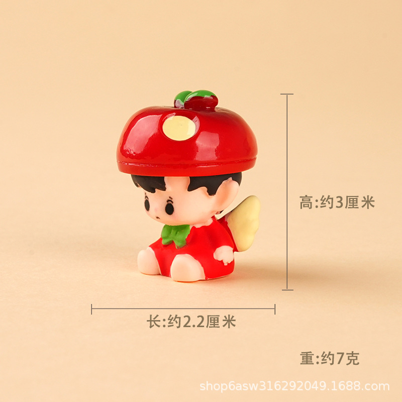 平安フルーツシリーズライブブロードキャスト人気デスクトップアクセサリー DIY トレンディな樹脂装飾品漫画人形クリエイティブ小さなギフト|undefined