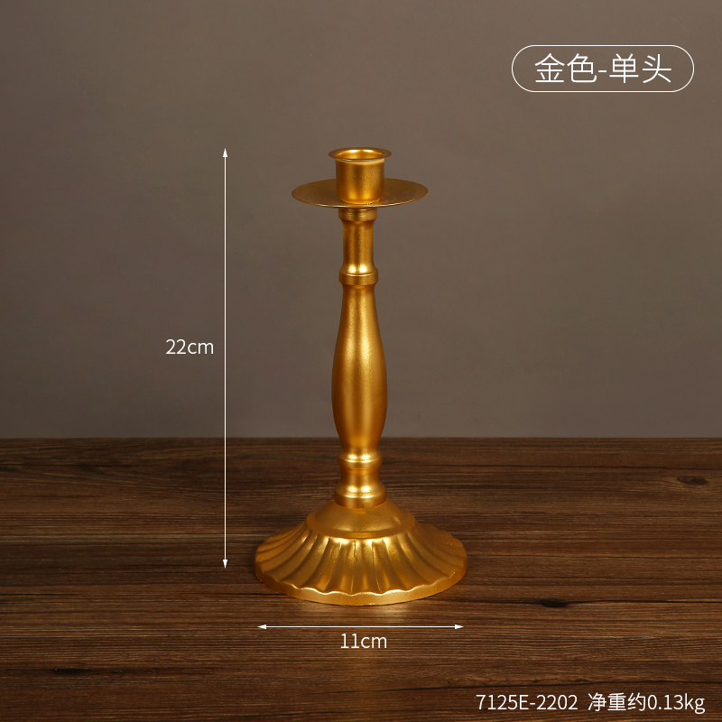 复古欧式铁艺烛台摆件家用餐桌浪漫烛光晚餐道具三头法式蜡烛台座|undefined