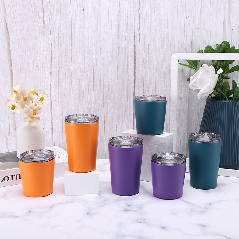 Taza de automóvil nueva transfronteriza Taza de vacío de acero inoxidable para automóvil Taza de automóvil rociada Taza de hielo fría Taza de regalo