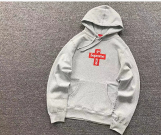Cross light gray hooded [print] / S