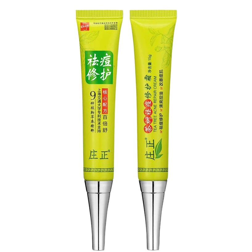 Крем с экстрактом чайного дерева, на основе трав, эффективно борется с акне, удаляет закрытые комедоны, осветляет следы от прыщей и лечит угревую сыпь.