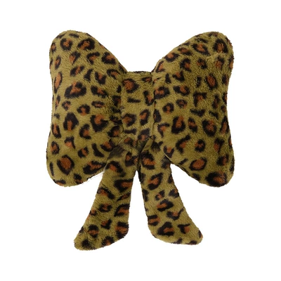 Leopard Print Car Headrest: Headrest - rabbit-fur-leopard-print-ribbon-waistband-green