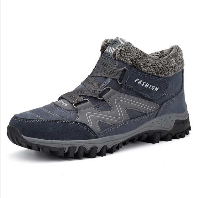 Fábrica directa transfronteriza zapatos de algodón forrada de lana caliente más tamaño zapatos de algodón antideslizante ancianos invierno caminando escalada zapatos de algodón