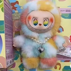 新款拉布布labubu5.0第五代搪胶脸潮玩毛绒挂件盲盒手办玩具批发