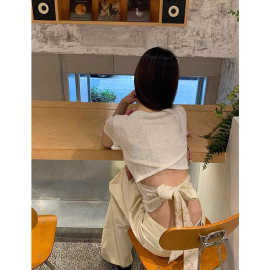 短袖恤女夏季新款正肩设计感小众修身短款上衣