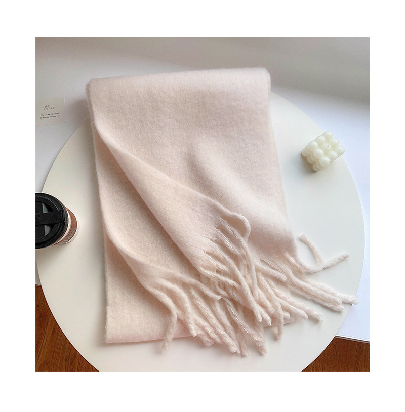 Solid Color Thickened and Extended Scarf for Women, 2026 Autumn and Winter New Korean Style, Versatile Winter Shawl for Students, Pink