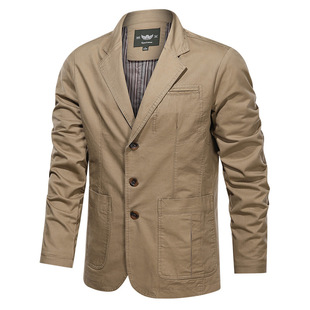 2022 Spring New Retro Solid Color Suit Men's Business Young and Middle-aged Loose Suit All-match Casual Jacket Coat