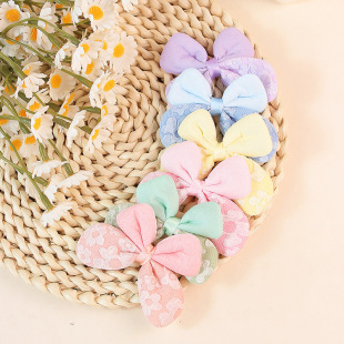 Polyester Fabric Hair Accessories, Headwear, Clothing Accessories, Color Matching Small Bow DIY Accessories, Semi-Finished Accessories Wholesale