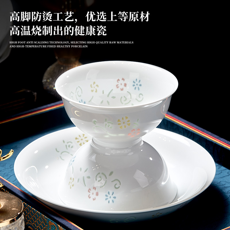 Jingdezhen cubiertos de cerámica, cubiertos de color, platos de sopa caseros, platos de fideos, lujosos