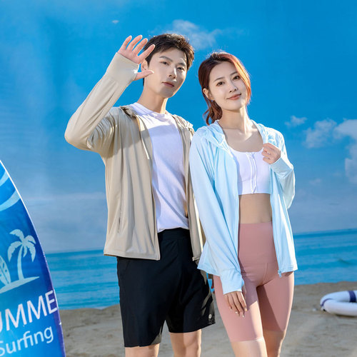 New UPF50+ couple sun protection clothing for men and women, anti-UV summer ice silk fishing sun protection clothing jacket for men