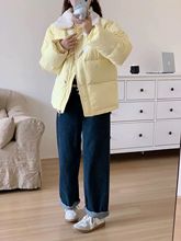 年冬新款牛角扣羽绒服女短款白鸭绒百搭保暖韩版外套