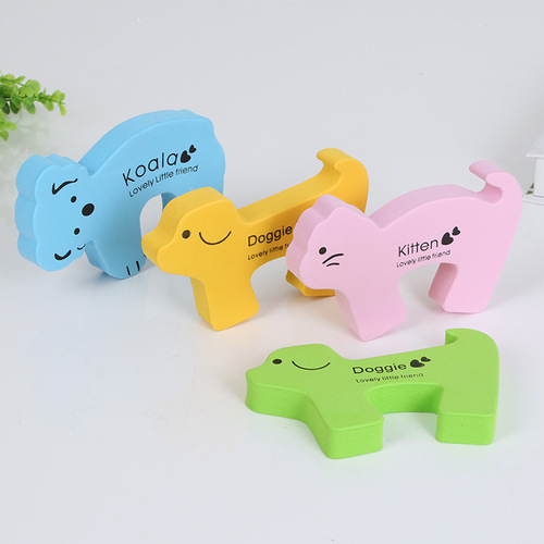 Cute Cartoon EVA Children's Anti-Entrapment Door Card Home Safety Door Barrier Protection Anti-Collision Multi-Color Cute Animal Style