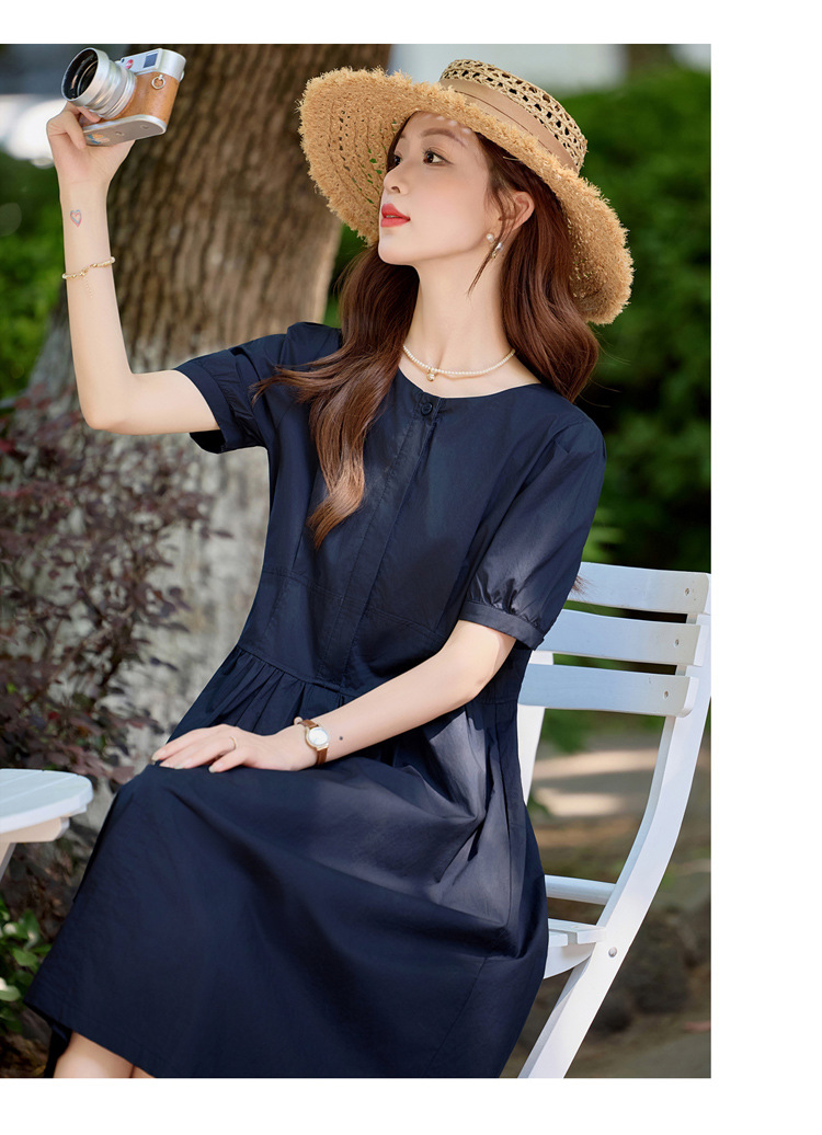 Đầm maxi nữ thắt eo dáng dài mùa hè 2025 cao cấp NI505 — Màu xanh navy, Màu tím chi tiết 33