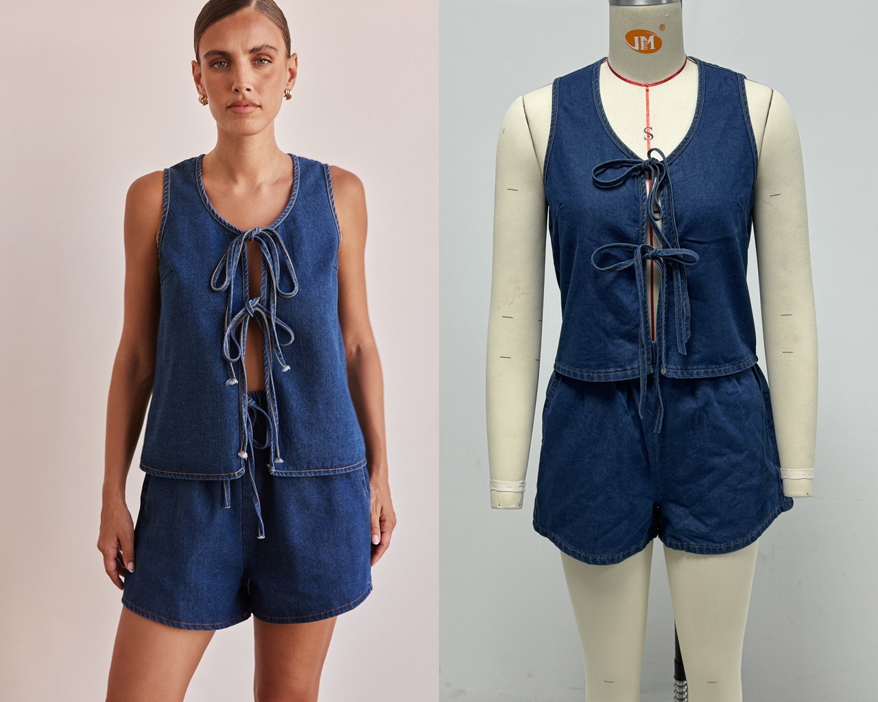182g Weight Sleeveless Sleeve Length Cotton, Polyester, Denim Fabric Type Shorts Co-ord Set Sets Type 2 Pieces Set, 1 PCS/Package Quantity Holiday, Banquet, Selfie Occasion Round Neck Neckline Pocket Function Regular Fit Fit Type Solid Color Pattern Summer Season Women's Gender Casual, Elegant, Streetwear Style Holiday Banquet Selfie Women's Casual Elegant Streetwear Solid Color Cotton Polyester Denim Shorts Co-ord Set Shorts Sets 4