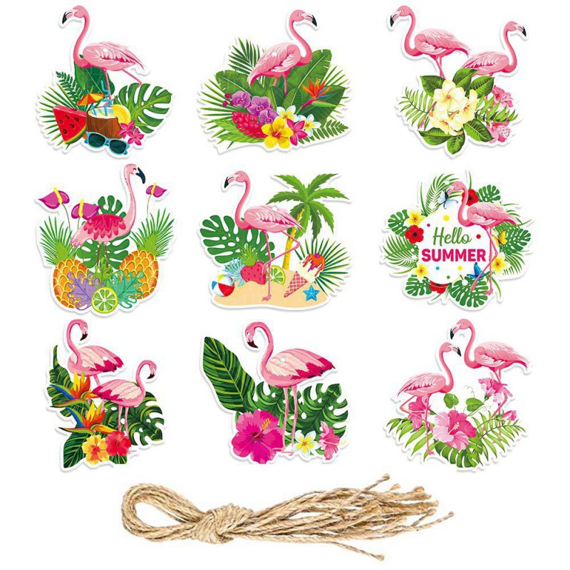 Nueva decoración del partido Hawaiano etiqueta colgante ornamento verano fiesta regalo decoración Flamingo colgante ornamento