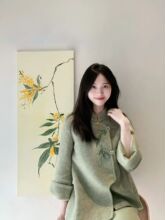 秋冬季新款琉璃竹扣中式手工双面羊毛大衣短款外套女毛呢两件套裙