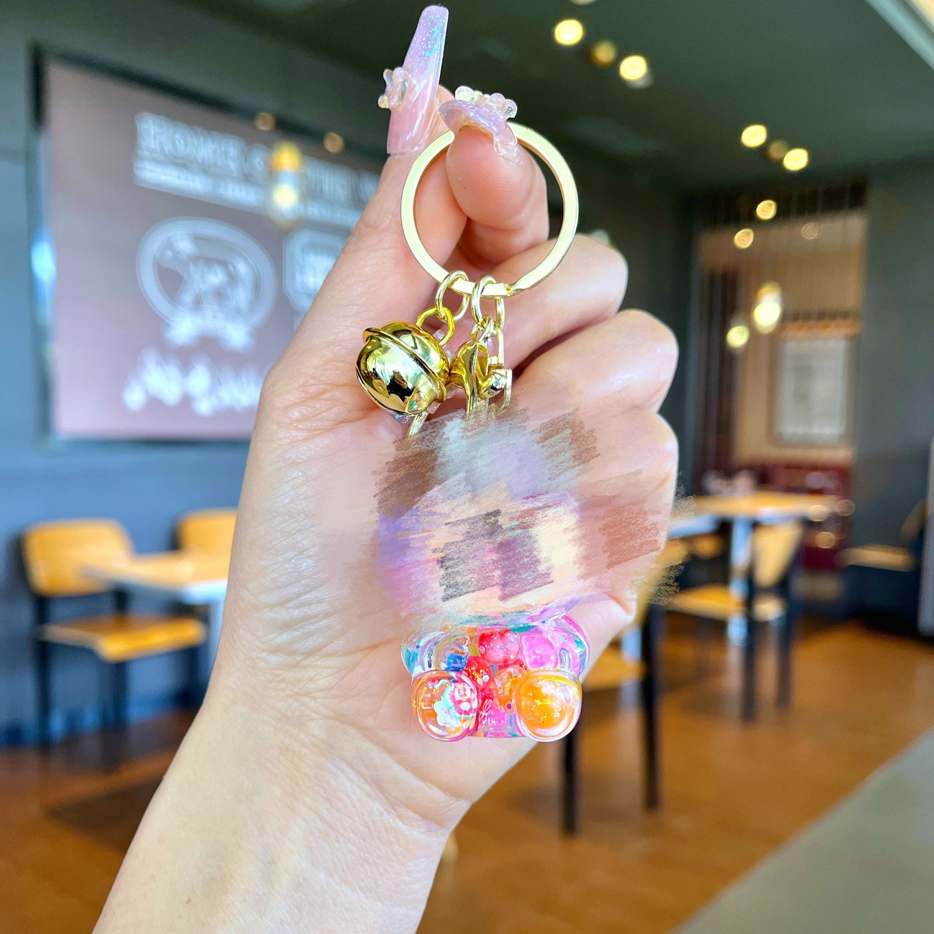 골든 하드웨어 [다채로운] 빛나는 버블 비즈 작은 천 천