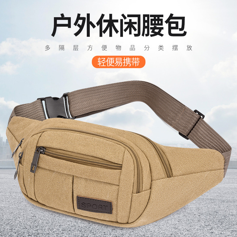 Thickened Canvas Large-Capacity Waist Bag, Multi-Compartment Classification Storage, Lightweight and Easy to Carry, Unisex Chest Bag Thickened Canvas Large-Capacity Waist Bag, Multi-Compartment Classification Storage, Lightweight and Easy to Carry, Unisex Chest Bag