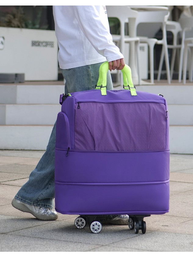 Cross-Border Extra-Large Capacity Travel Bag with Universal Wheels, Dry and Wet Separation, Expandable Business Trip Luggage Bag, Lightweight Storage Carry-On Bag