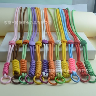 Factory direct mobile phone lanyard creative mobile phone back clip rope gasket strap lanyard adjustable plastic buckle spring ring