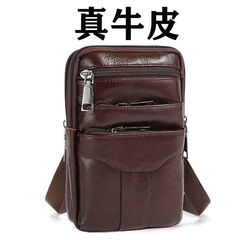 新しい本物の牛革の携帯電話のウエストは男性の多機能の防水の頭の層の牛革を包んで斜めに包みますベルトのビジネスの腰を着ます。