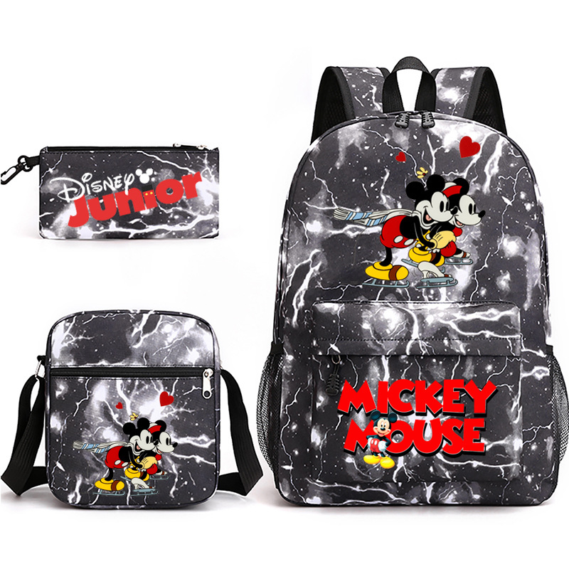 3-pieza portátil traje para niñas estudiantes universitarios niños mochila de lona Mickey/ratón 2022