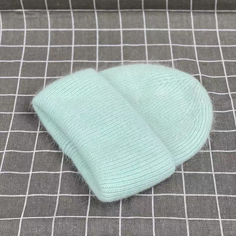 Piel de conejo engrosada sombrero de lana para las mujeres de moda Corea del Sur ins moda Otoño e Invierno japonés frío sombrero cálido Jersey rizado sombrero de punto