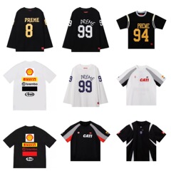 跨境24SSDucatiSoccerJersey杜卡迪联名印花足球宽松运动短袖T恤