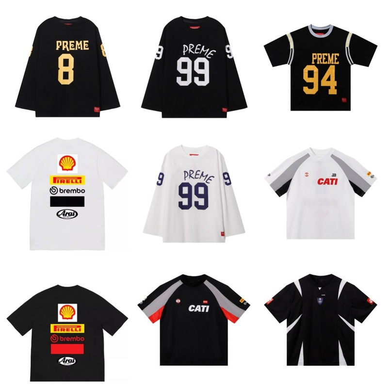 跨境24SSDucatiSoccerJersey杜卡迪联名印花足球宽松运动短袖T恤|undefined