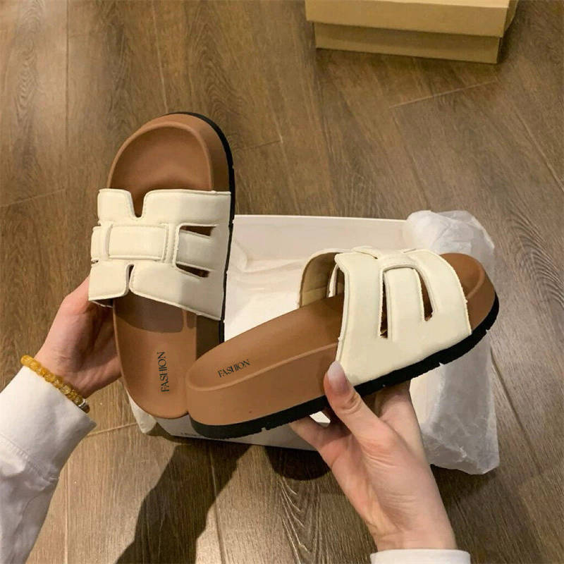 Thick-Soled Birkenstock Slippers for Women to Wear Outside, Super Popular Summer Casual 2025 New Style with Skirt, Seaside Beach Sandals Thick-Soled Birkenstock Slippers for Women to Wear Outside, Super Popular Summer Casual 2025 New Style with Skirt, Seaside Beach Sandals
