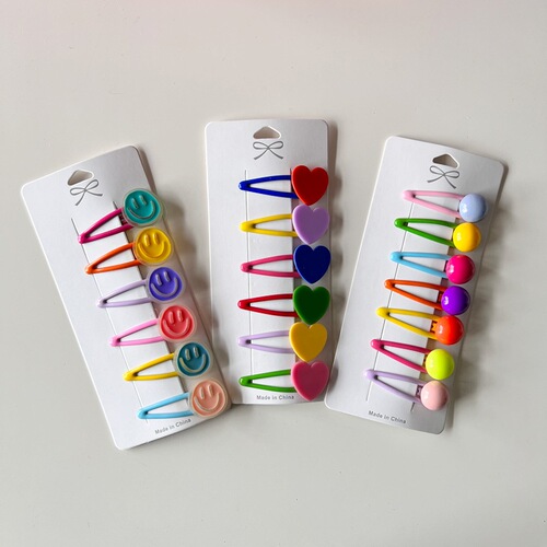 Korean style new water drop hair clip set cute love star BB clip girls side clip bangs clip accessories wholesale