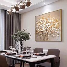 大芬油画村餐厅装饰画简约现代客厅感壁画轻奢方形挂画