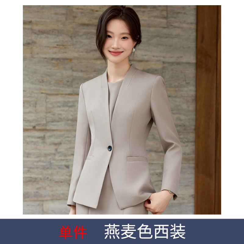 职业气质西装连衣裙俩件套职场主持人正装美容院工作服OL西服套装|undefined