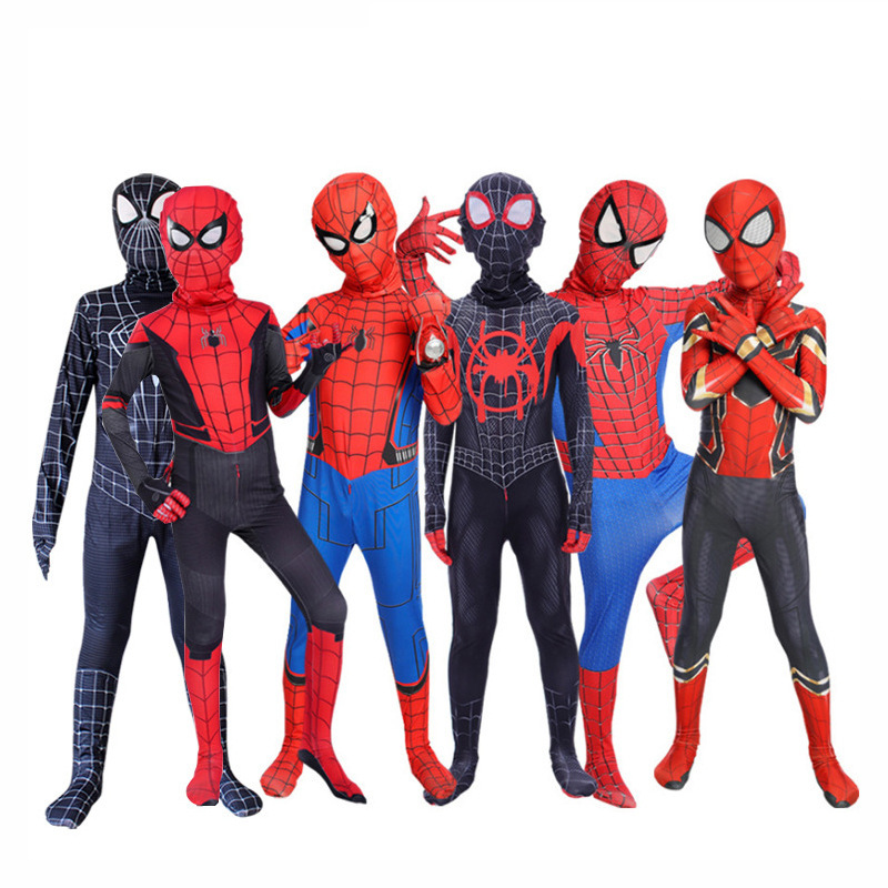 Children's Male Cos Spider-Man Bodysuit Iron Man Boy Dress up Suit Superman Performance Clothing Wholesale