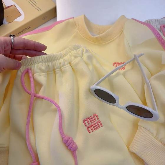 Girls' Spring Wear suit 2025 New Style Children's Sweatshirt Spring Fashionable Girls Big Children's Sports Children's Wear Spring and Autumn