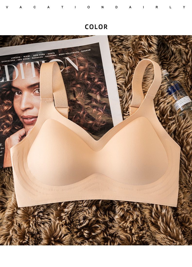 sostén invisible de curado sin marcas minimalista que se reúne para apoyar el pecho y evitar la caída de la ropa interior desmontable y correa de hombro ancha ajustable