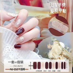 UV セミベイクドジェルネイルアートステッカー拡張バージョン双頭ノンベイク速乾ネイルアートステッカーパッチフルステッカー在庫卸売
