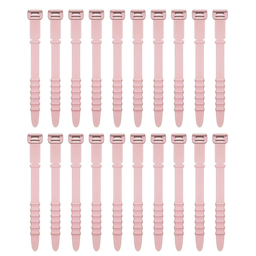 20 piezas de cable de silicona organizador Winder auriculares cable de datos Cable de almacenamiento arnés traje [Cinco colores Fishbone]