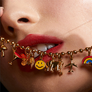Fashion Stainless Steel Small Pendant Accessories Hot New Colorful Three-dimensional Football Keychain Rainbow Butterfly Bracelet