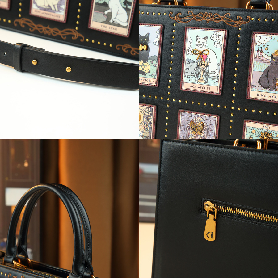 Large Capacity Women's Handbag Cat Elf Stylish Trendy PU Leather Shoulder Crossbody Bag For Commuting Multi-Compartment Zipper_voghion.com