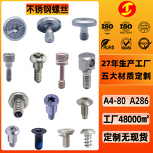 不锈钢非标盘头圆头平头螺丝定做A286 A2-70 不锈钢非标螺丝定制