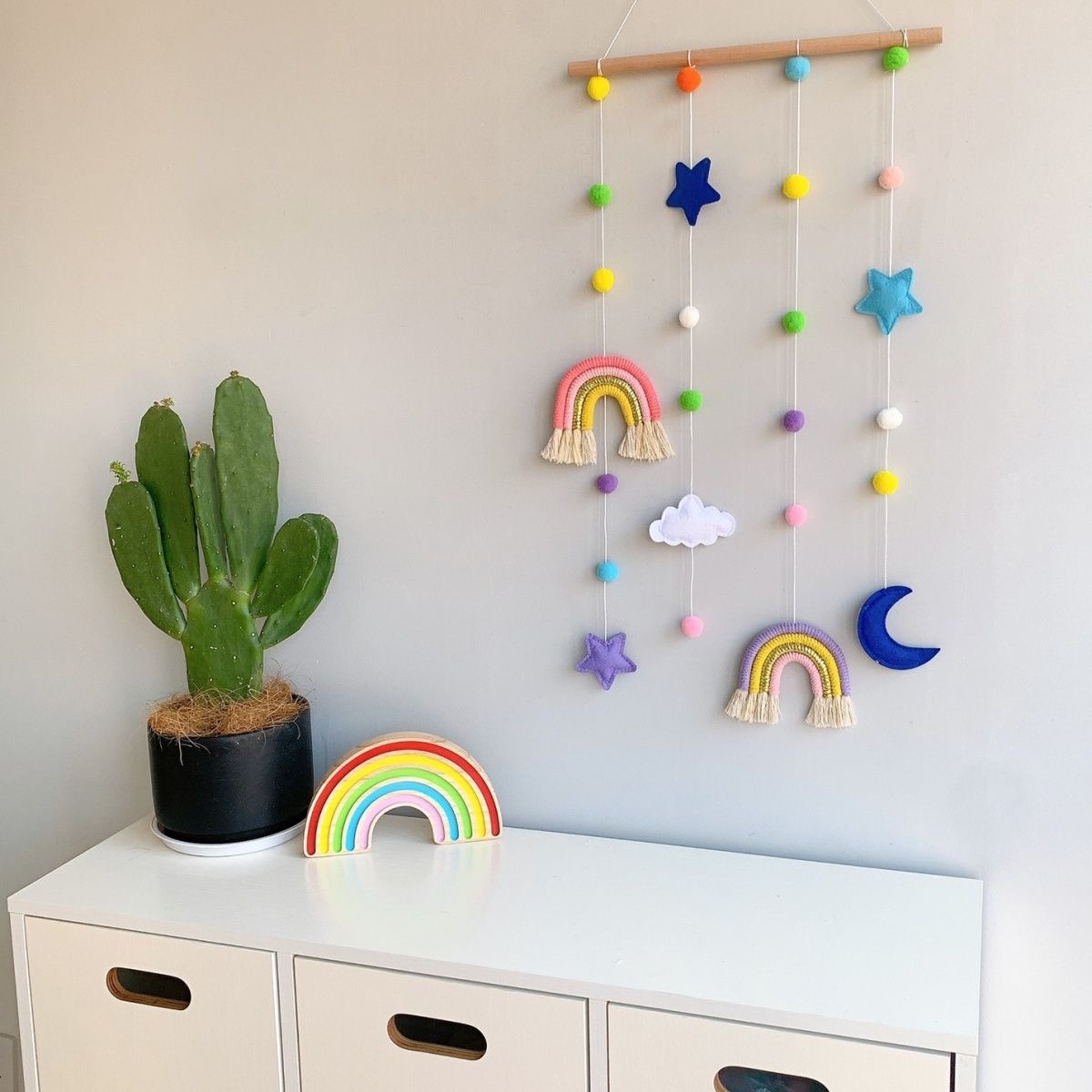 INS 북유럽 스타일 짠 무지개 어린이 헤어 클립 헤어 액세서리 보관 스트립 장식 벽 교수형 사진 마무리 랙 도매