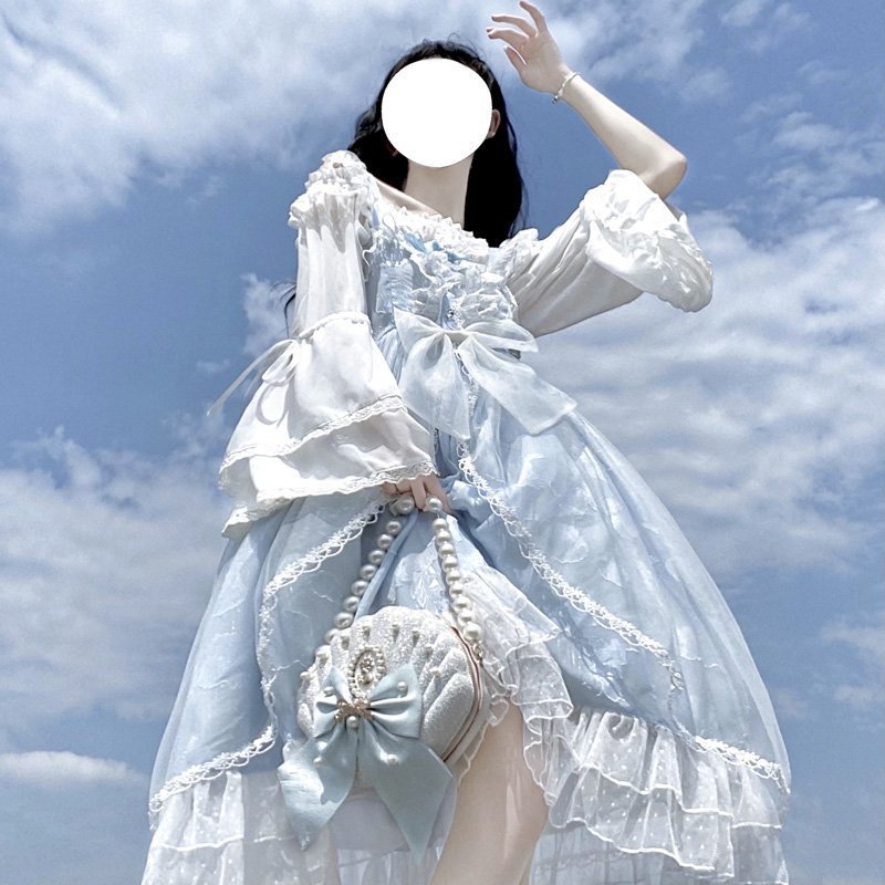 白糖少女{现货}~厂设计Lolita洋装贝壳提花吊带jsk连衣裙夏装-阿里巴巴