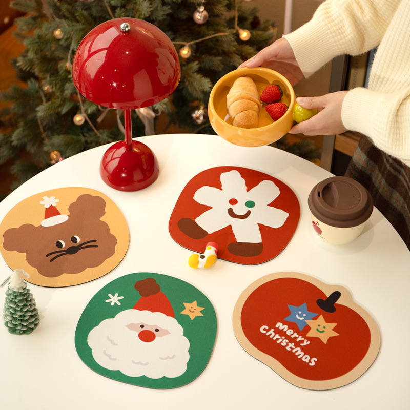 Santa Claus Diatom Mud Insulation Mat Anti-Scalding Mat Table Mat Multi-Functional Mouse Pad Countertop Mat Layout Supplies