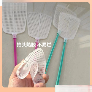 Fly Swatter with Durable Rubber Plastic Extended Handle for Advertising Customization, Long Handle for Home Use