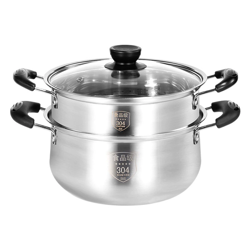 Утолщенный кастрюля из нержавеющей стали 304 с двойным дном, суповой горшок, бытовой двухслойный бинауральный горшок для молока большой емкости, Подарочный горшок