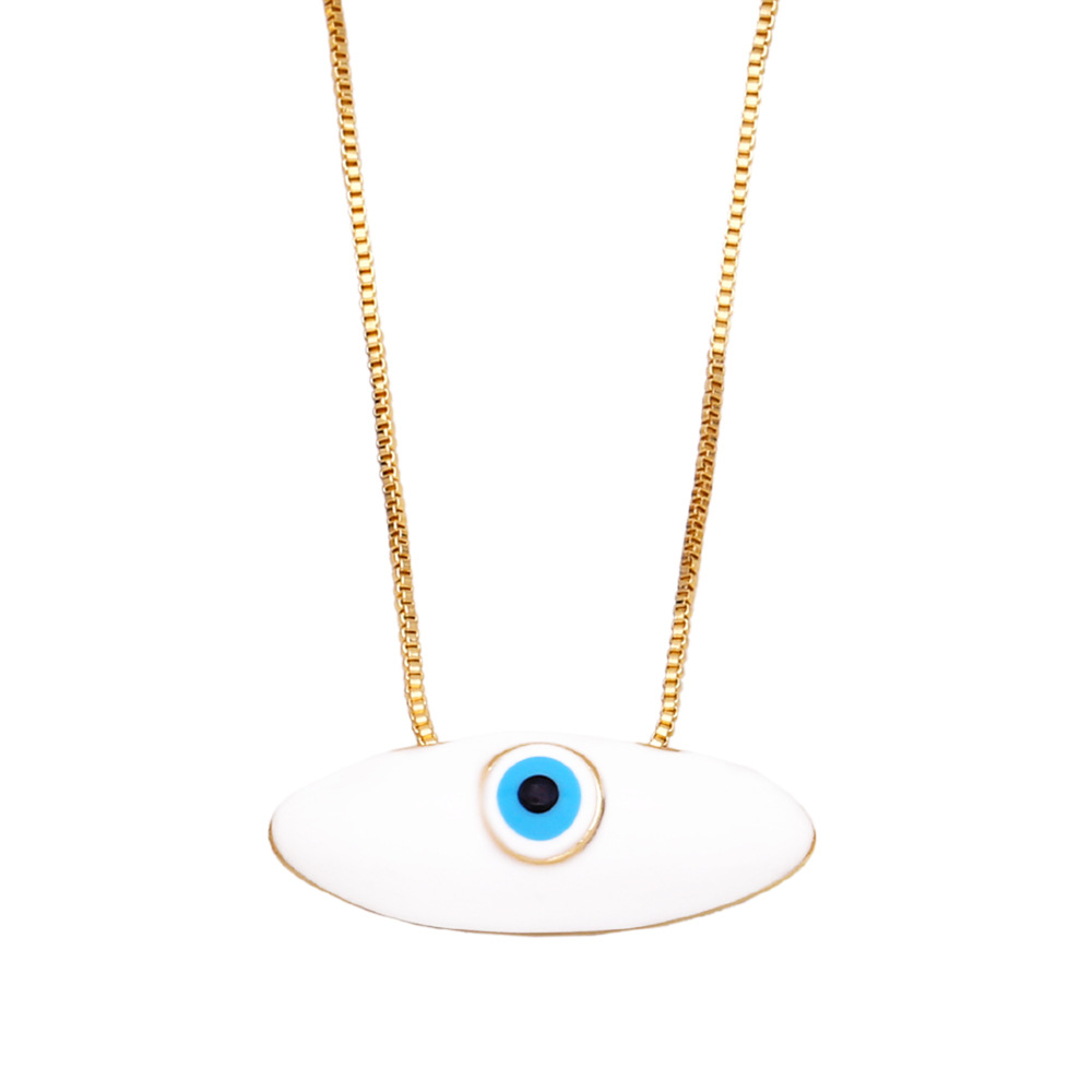 bohemian multi-color dripping devilu0027s eye copper necklace