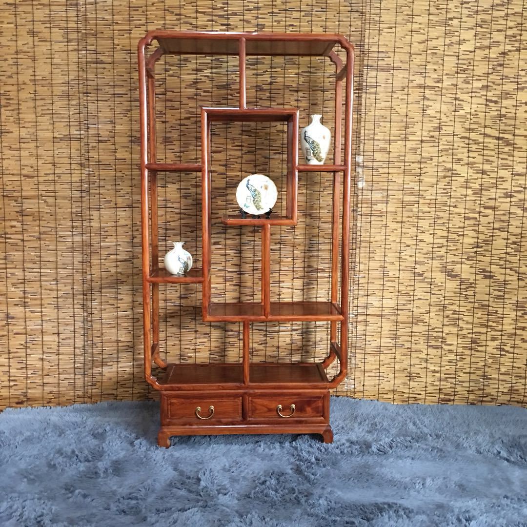 Old Elm solid wood Shelf bookshelf Chinese style drawer Shelf