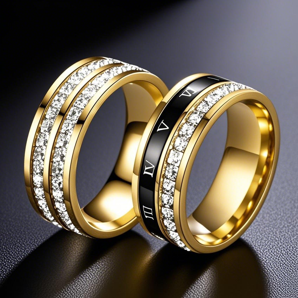 Cross-border Europe and the United States stainless steel ring stars Roman numerals rotation does not fade fashion titanium steel ring wholesale